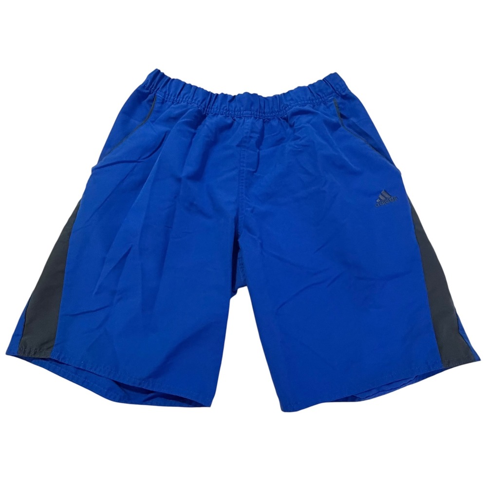 Adidas Mens Royal Blue Athletic Shorts Grey Side Panel AY8771 Size Small